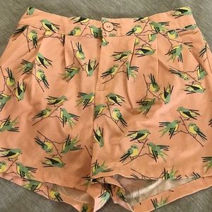 2/$8 Forever 21 tropical bird-print shorts